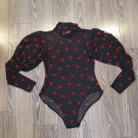 Lazy Oaf Sheer Heart Bodysuit - Picture 2 of 4